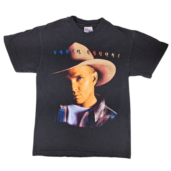 Hanes Other - Vintage Garth Brooks 1996 Fresh Horses Tour T-Shirt Black Double Side Men Medium